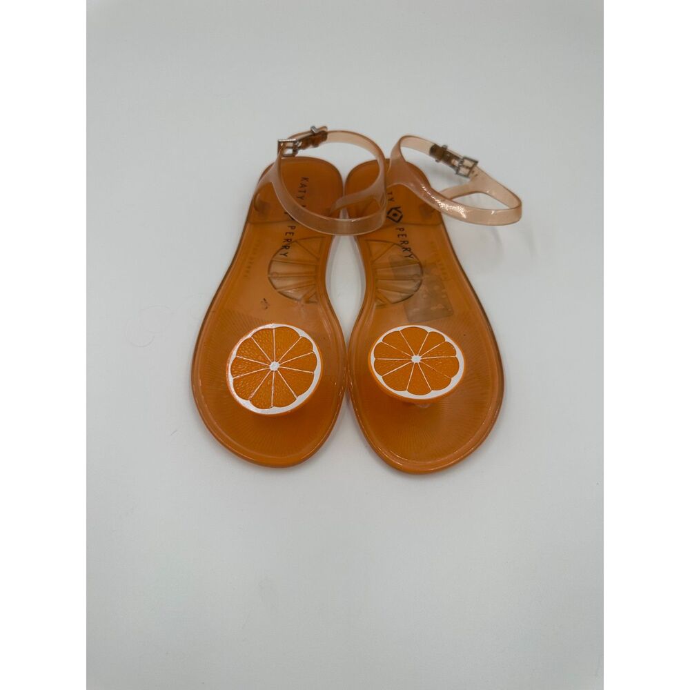 Katy Perry ORANGE Jelly Sandals Sz 8 May Be Scented Sandals w/ Straps EUC/ NWOT - Picture 7 of 9